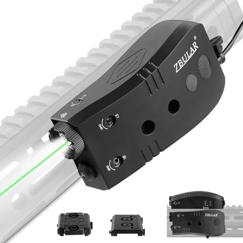 ZBULAR 2000 Lumen Mlok and Picatinny Mounted Tactical Flashlight Green Laser Infrared(IR) Laser 3 in 1 Combo, with Remote Pressure Switch for Rifle