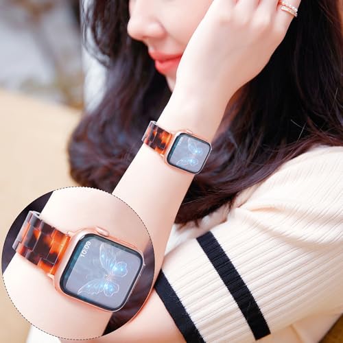 Image of iiteeology Compatible with Apple Watch Band 42mm 41mm 40mm 46mm 45mm 44mm, Light Resin with Stainless Steel Replacement Wristband for iWatch Ultra 3 /Ultra 2 49mm Series 11-1 SE 3
