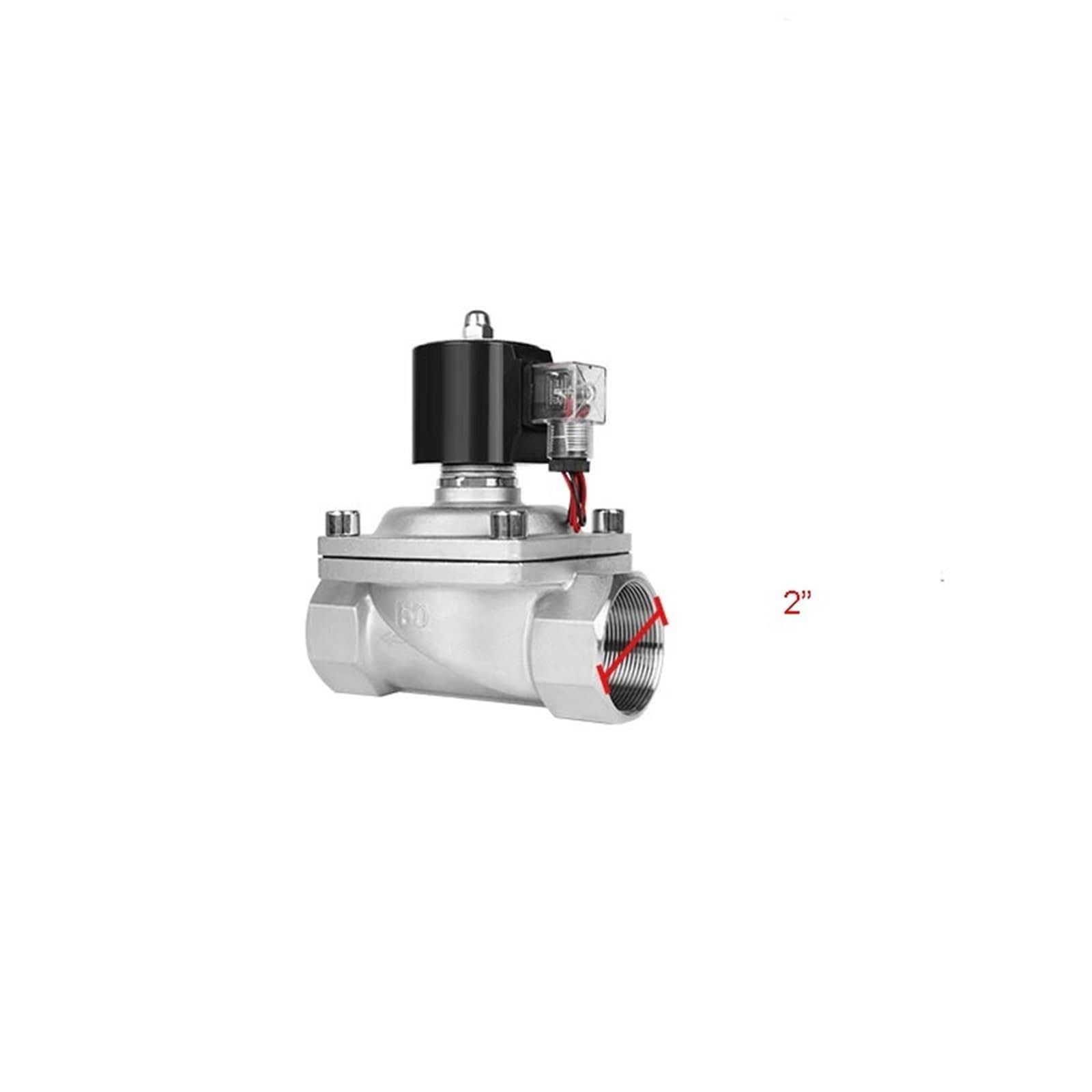 Normalnie zamknięty elektroniczny zawór elektroniczny 2 cale DN40 wodoodporny z pełną cewką 120 V AC (NPT-120VAC-NBR-SEAL)
