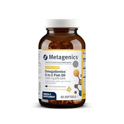 Metagenics OmegaGenics EPA-DHA 1000 - Omega-3 Fish Oil Supplement - for Heart Health, Musculoskeletal Health & Immune System Health* - with DHA & EPA - 60 Softgels
