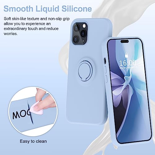 Mocca Compatible With Iphone 14 Pro Max Case With Ring Kickstand | Liquid Silicone | Microfiber Linner |Anti-Scratch Full-Body Shockproof Protective Cases For Iphone 14 Pro Max 6.7Inch - Clove Purple #TOP1