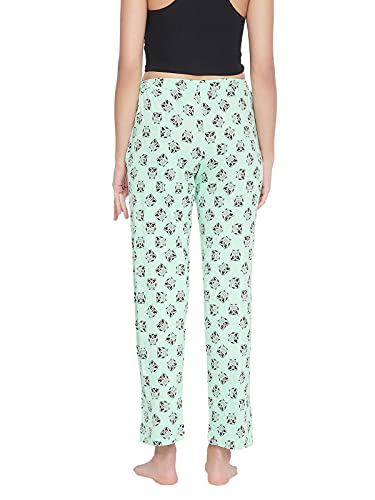 Image of Clovia Women's Cotton Owl Print Pyjama - Green