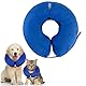 HTTDSLF Halskrause Hund Hundekragen, Schutzkragen Hund, Hundekragen Leckschutz, Aufblasbare Halskrause Hund, Halskrause Katze Leckschutz Hund, Aufblasbare Halskrause für Hunde (Blau, S)