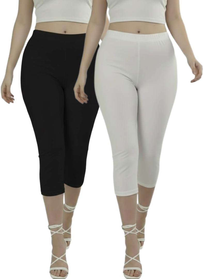 irana Women Cotton Stretchable Capri | Slim/Regular Fit | Breathable Yoga, Gym & Lounge Wear | High-Waist Stretchable 3/4 Length Leggings|Capri Pants for Women – Pack of 2-picture-51