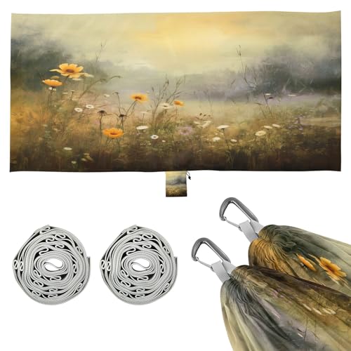 Takiito Misty Wildflowers Hammock 330 lb Capacity Travel Camping Hammock with Tree Straps, Portable Lightweight for Outdoor Beach Backpacking Backyard Patio