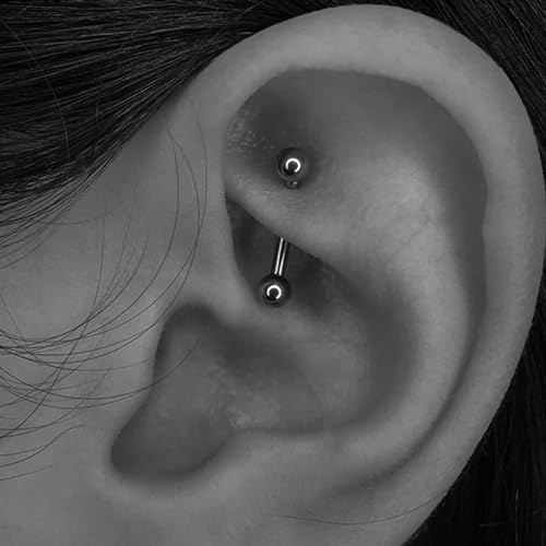 Modrsa MD0419J603 Rook Piercing Jewelry Rook Earrings For Women Eyebrow Rings Surgical Steel Nose Bridge Curved Barbell 16 Gauge Surface Tragus Piercing Jewelry Snug Earring thumb #4