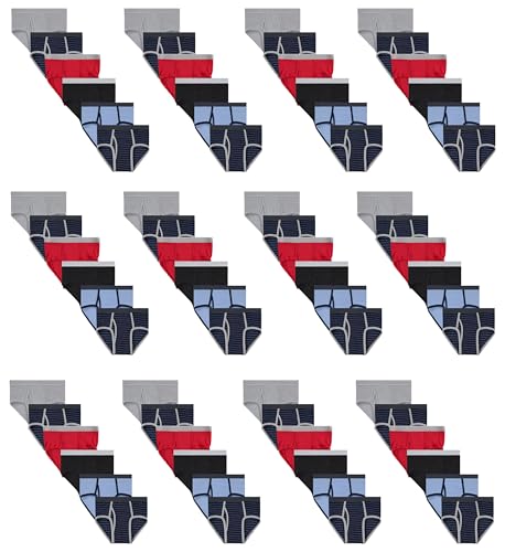 BILLIONHATS 72 Pack Boys Cotton Underwear Briefs, Assorted Colors for Children, Bulk Wholesale Donation Homeless Charity