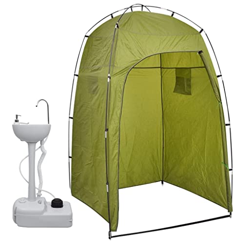 Vetnasa Lavabo portátil para Camping con Tienda de campaña 20 L Deportes, Actividades al Aire Libre, Camping y Senderismo Verde 6,26 KG