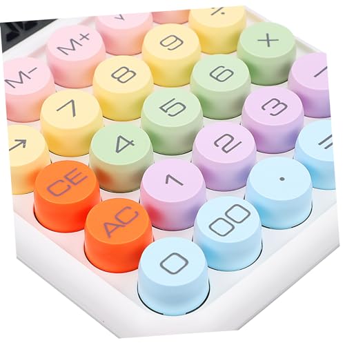 Calculadora de teclado mecánico Uonlytech con botones redondos grandes y pantalla LCD 3
