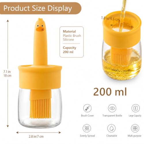 Image of 2-in-1 Oil Dispenser & Sprayer for Kitchen, 470ml Glass Olive Oil Spray Bottle w Fine Mist & Pour Spout + 200ml Plastic Silicone Brush Bottle, Leakproof, Cooking, BBQ Baking & Air Fryer Combo