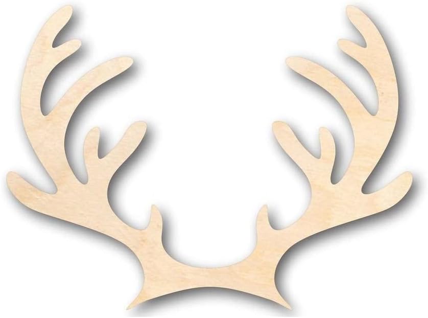 Unfinished Wood Reindeer Antlers Shape Animal Wildlife Craft up to 46" DIY 18" / 1/2"