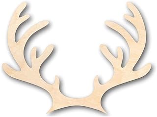 Unfinished Wood Reindeer Antlers Shape Animal Wildlife Craft up to 46" DIY 8" / 1/4"