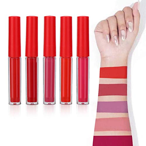 5 uds, Lápiz labial líquido, lápiz labial mate, juego de brillo de labios, juego de maquillaje para labios, cosméticos… - Imagen 3