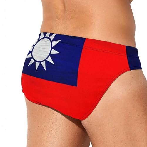Taiwan Flag Wood Mens Swim Briefs Sexy Bikini Swimwear Bathing Suits Trunks3