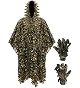 Poncho Mimetico Ghillie 3D Con Foglie - Per Caccia E Fotografia Woodland - Foto 7