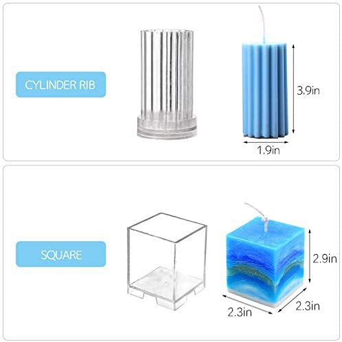Creation Core 10Pcs Candle Models Set Plastic Candle Making Kit Pillar Diy Candle Making Supplies Pyramid & Cylinder & Ball Sphere & Pillar & Apple & Square & 2 Cones & Taper #TOP4