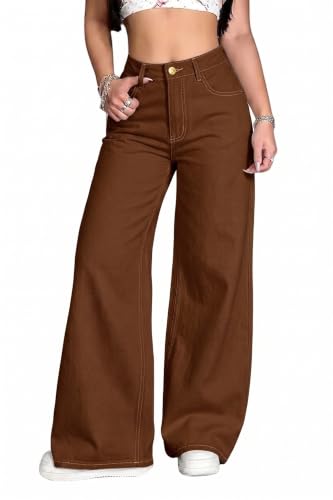 Image of Women's Black High Waist Denim Jeans | Straight, Relaxed, Wide Leg & Baggy Fit | High Rise Loose Oversized Denim Pants for Women | Comfortable Casual Everyday Wear | Oversized Woman baggys