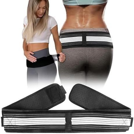 Sciatica SI Joint Hip Support Belt for Back Pain (M) with Foot Drop Orthotic Ankle Brace for Pain Relief (Black) | Combo of 2