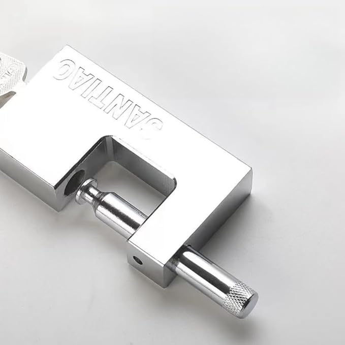 Cazuela Stainless Steel D-Shaped Padlock with Retractable Long Shackle | Wide Body 3/8" Stainless Steel Lock for Outdoor Use, School, Gym, Fence and Sports Lockers(3 Keys Included) 1