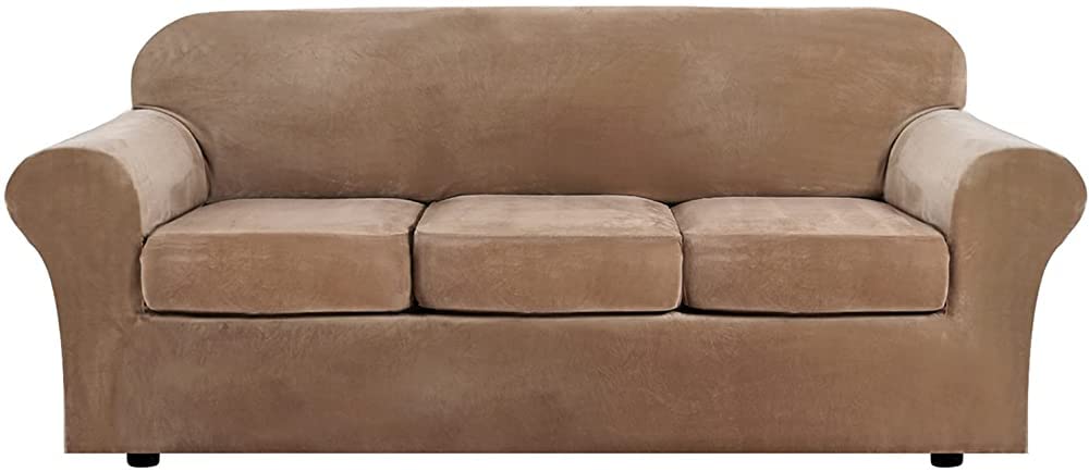 MGEMJMJ Sofa Cover,Jacquard Velvet Elastic Sofa Seat Cover Cushion Cover Velvet Thick Soft Elastic Sofa Cover(Size:3 seats (190-230cm),Color:G)