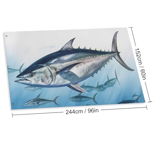 Drapeaux de jardin Thon rouge Thunnus avec œillets métalliques durables