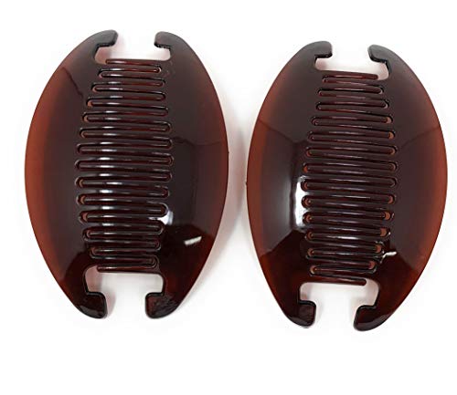 2 setCombs Hair Clip French Side Comb Holder (Dark Brown).