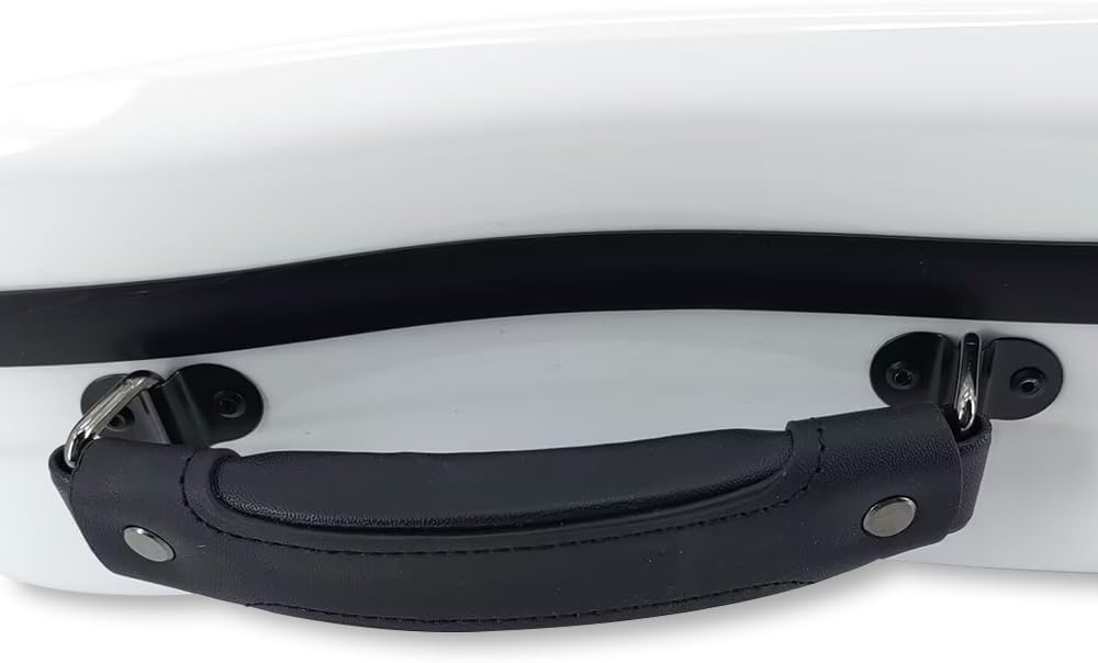 Vetimobato Viola Case Hard Carbon Fiber Adjustable Size fits 15" to 16.5" Viola 16" viola Box with 2 Straps Weighing Only 2.68kg (White)