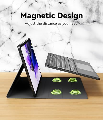 Image of GreenLaw Samsung Galaxy Tab S9 Plus Keyboard case, 7 Color Backlit, Magnetic Detachable, Smart Touchpad, S Pen Holder, SM-X810 /X816B /X818U for Samsung Tab S9+ 12.4 inch 2023, Black