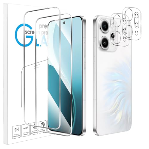 XINYEXIN [Pack 2 Protector de Pantalla Vidrio Templado para Oppo Reno 14 5G, + Protector de Cámara, 9H, Anti-Huellas, HD, Fácil Instalación, Compatible con Fundas