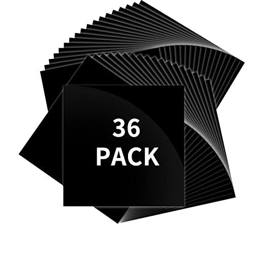 Image of IModeur Glossy Black Permanent Vinyl 36 Pack (12 inch x 12 inch) 36 Pack Permanent Vinyl Bundle for Silhouette, Cameo Cutters, Signs, Scrapbooking, Craft Die Cutters,Cups