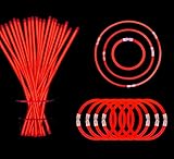 Picture of YOFOBU Red Glow Sticks Bulk Light Up Bracelet Glow Necklaces with Connectors 50ct 8" Glowsticks Neon Party Supplies for Christmas New Year 4th of July Valentine's Day Wedding Birthday Carnival