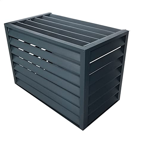 Aluminium-Mini-Split-Klimaanlagen-Abdeckung, Outdoor-Wärmepumpenschutz, graues Louve-Design, wetterbeständig, ideal zum Verstecken von Einheiten im...