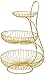 Obstkorb mit 2 Ebenen, 3 Etagen, Drahtkorb oder Obstkorb, 2 oder 3 Etagen, zum Aufbewahren und Organisieren von Gemüse, Eiern etc. (Gold 3 Etagen)