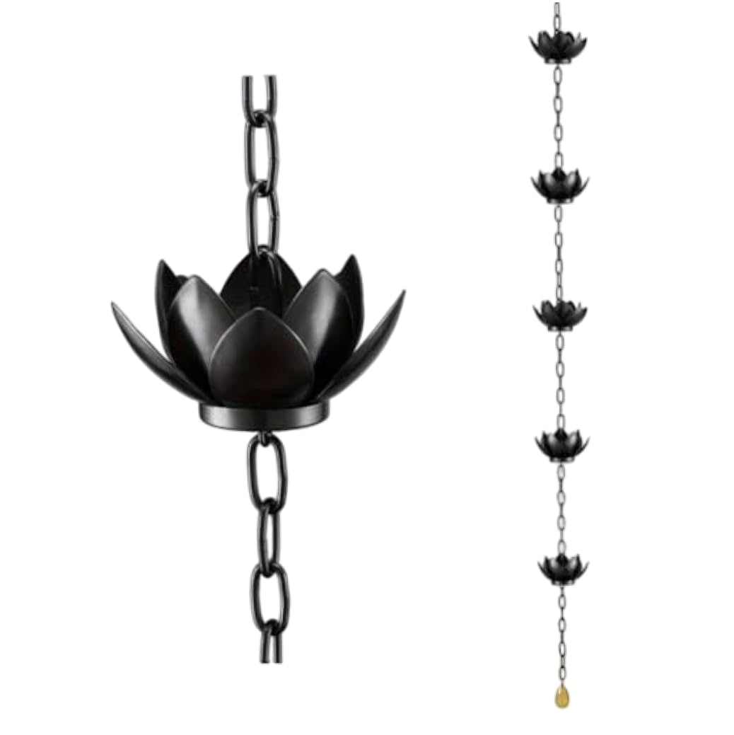 Chaîne de pluie lotus pour résoudre les problèmes d'évacuation d'eau du jardin