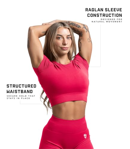Image of Gymreapers Short Sleeve Workout Tops for Women - Crop Tops for Women Tee - Yoga Athletic Tops for Running, Gym, & Training