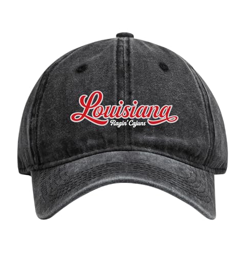 R and R Imports Louisiana at Lafayette Ragin' Cajuns Officially Licensed Dad Hat - Unisex Baseball Cap Colorful Logo Black