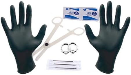 Piercing Kit with Piercing Needles, 14G Belly Button Ring Body Piercing Set(Belly Ring) 14 Guage Body jewelry set for Piercing (1.6mm) - 10 Pieces