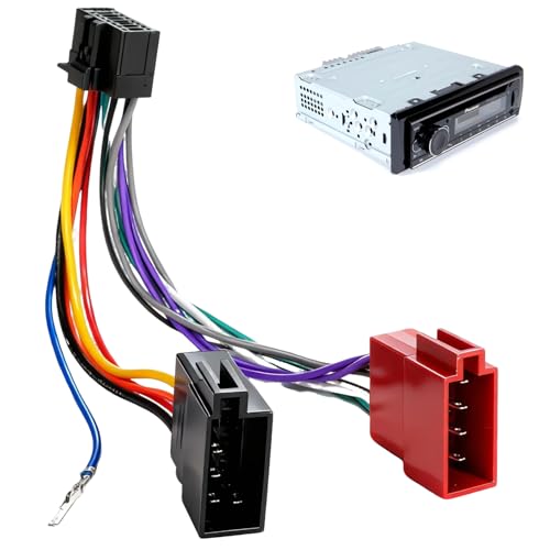 Adaptateur autoradio ISO 16 broches 23x10mm, câble faisceau plug and play pour installation non...