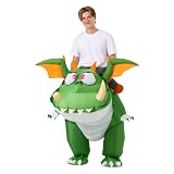 Adult Ride On Dinosaur Inflatable Costume - Funny Blow Up Dino Suit