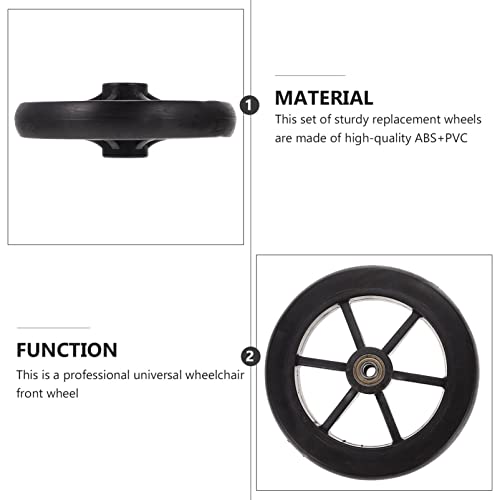 Substituição das rodas dianteiras para cadeira de rodas: peças universais ajuste 18 cm 4 peças preto