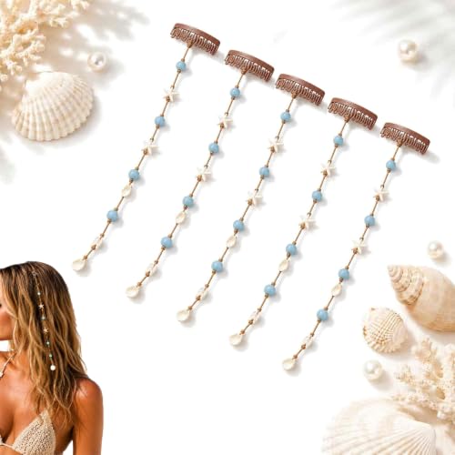 Beachy Mermaid Hair Accent, Clip-In Boho Hair Accessory with Starfish,