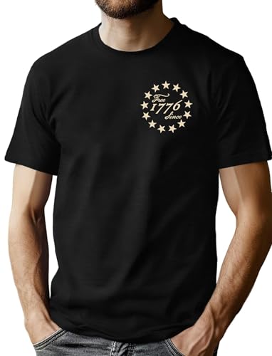 Image of Ithalt Men's American Flag Shirt 4th of July T-Shirt USA Patriotic Tee Shirt Independence Day Top