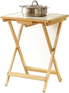 Nest of Tables Mesa de Centro Blanca Mesas auxiliares Mesa para computadora portátil Plegable de Madera Maciza Comedor pequeño Escritorio de Alta Temperatura antiescarcha (Color, Color Miel)