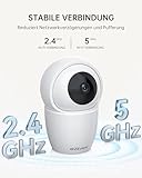 CZEview 3K 5MP Überwachungskamera Innen, 2,4/5Ghz Dual-Band WLAN Kamera Überwachung Innen, Hundekamera Haustierkamera mit APP, 360° Kamera Indoor, Zwei-Wege-Audio, Nachtsicht, AI Bewegungserkennung