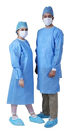 image for Millennium Disposable Protective Isolation Gown with Elastic Cuff,Late