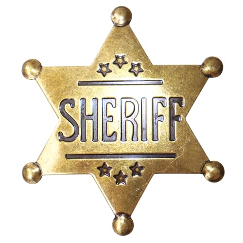 Insignia de sheriff para fiesta de vaquero y disfraces de adultos