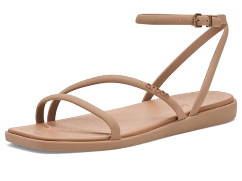 Crocs Miami Damen-Sandalen mit Knöchelriemen, flach, Milchschokolade, 36 EU, Milchschokolade, 34/35 EU
