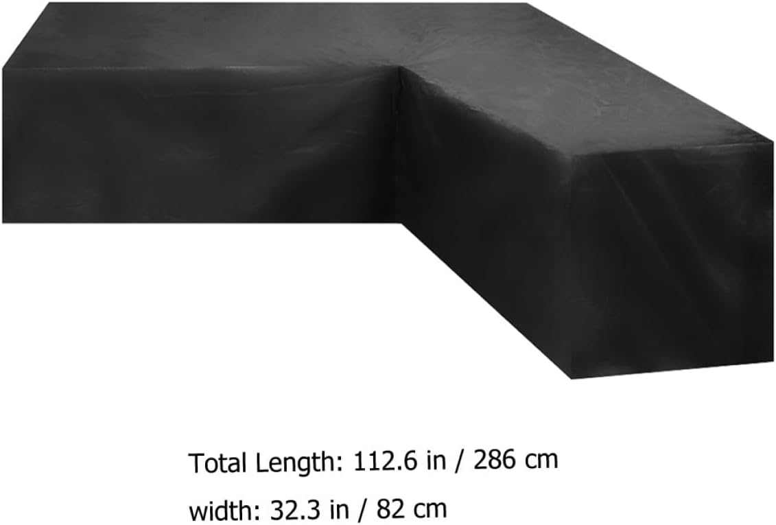 BESTonZON Outdoor Shaped Sectional Sofa Cover Protector for Patio Weather-Resistant Drawstring Fits Corner