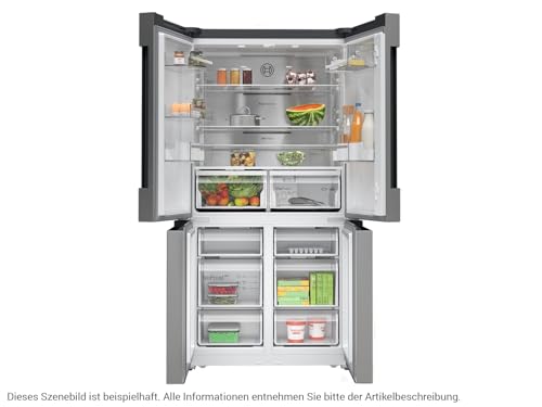 Image of Bosch Serie 6 KFN96APEA side-by-side refrigerator Freestanding Metallic,Silver 605 L A+