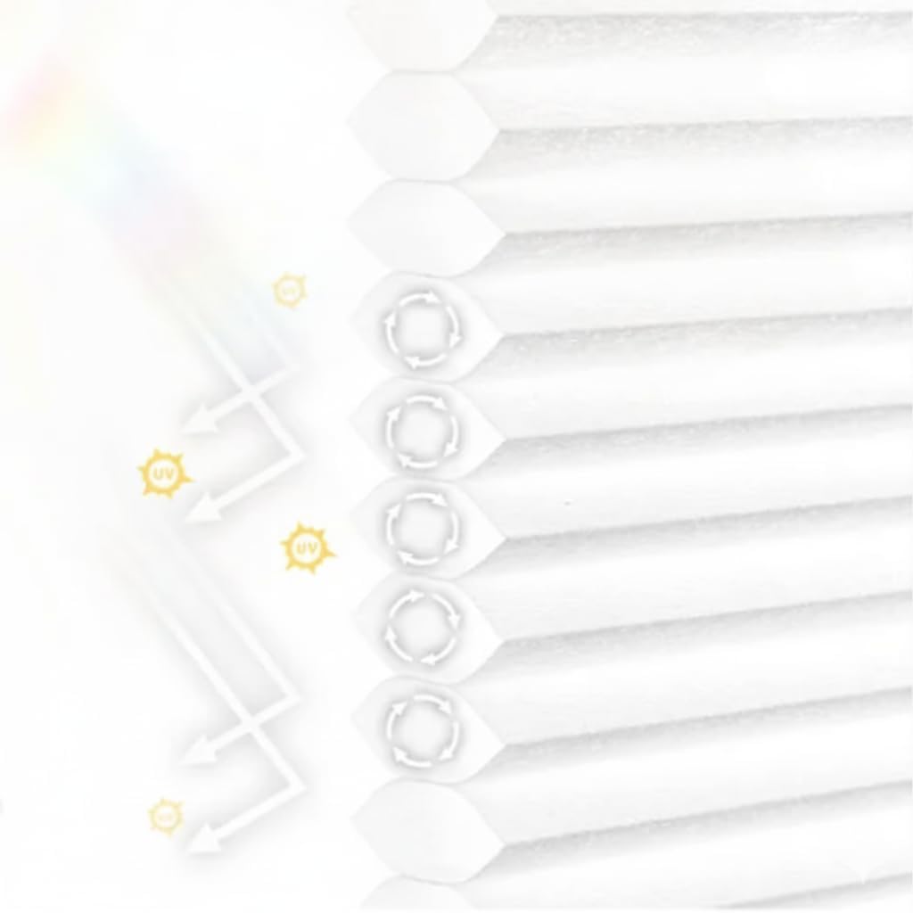 Motorized White Light-Filtering Up & Down Honeycomb Blinds – Rechargeable Battery Remote-Control Shade, Cellular Insulated Design